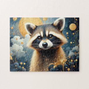 Wild Raccoon painted Jigsaw Puzzle
