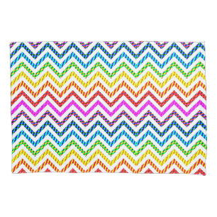Wild Rainbow Chevron Pattern Pillowcase