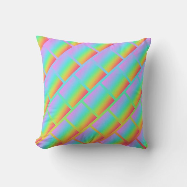 Wild Rainbow Design Throw Pillow (Front)