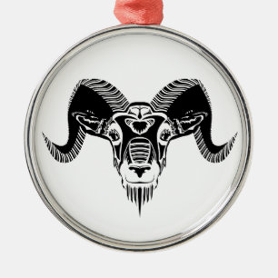 wild ram metal ornament