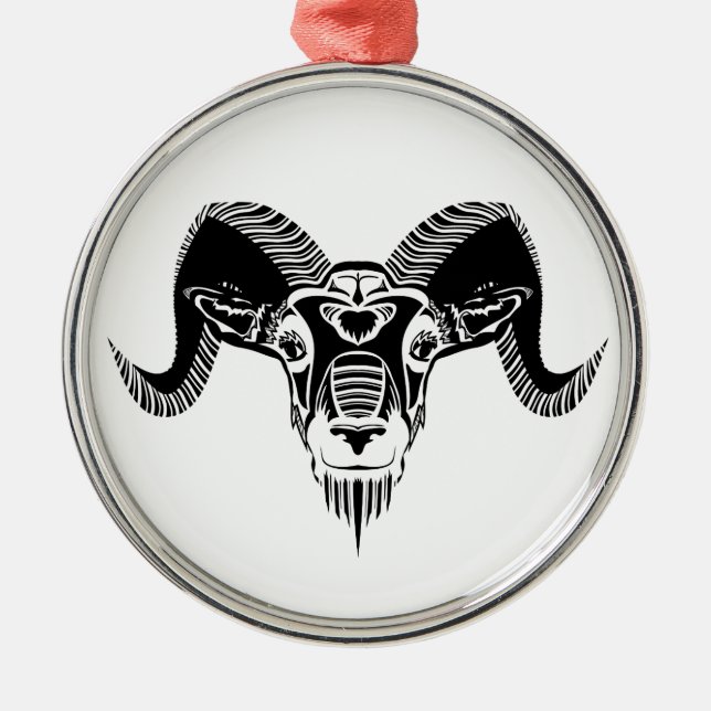 wild ram metal ornament (Front)
