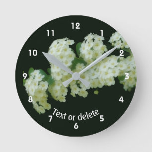 Wild Rambling Roses Floral Personalized Round Clock