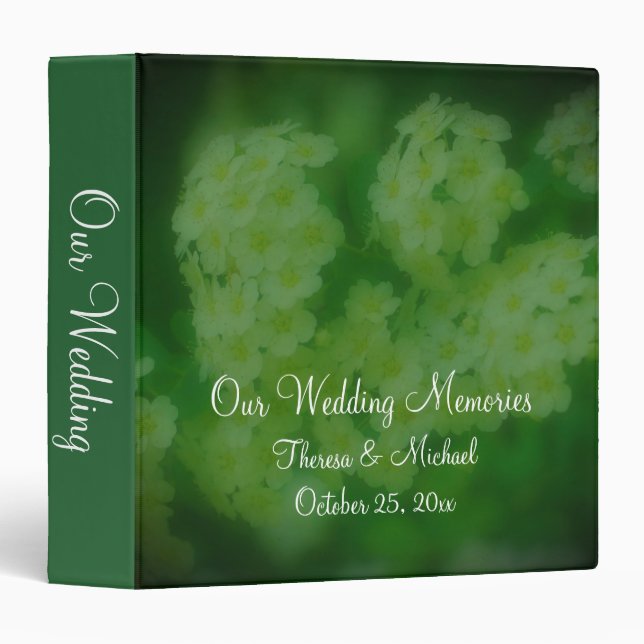 Wild Rambling Roses Flower Personalized Wedding  Binder (Front/Spine)