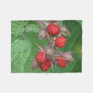 Wild Raspberries Fleece Blanket