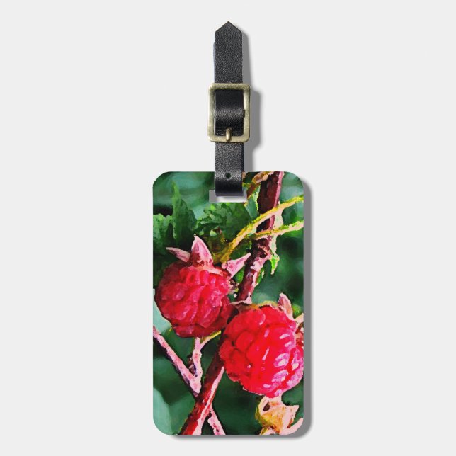 Wild Raspberries Luggage Tag (Front Vertical)