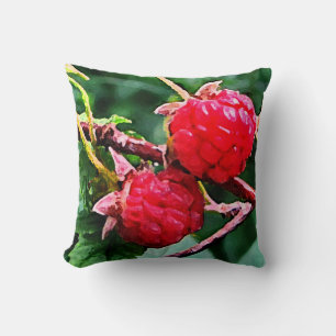 Wild Raspberries Throw Pillow