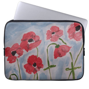 Wild Red Poppies Electronics Bag