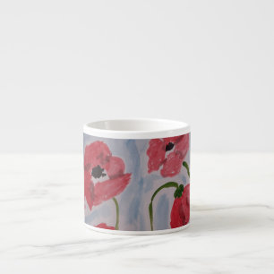 Wild Red Poppies Espresso Cup