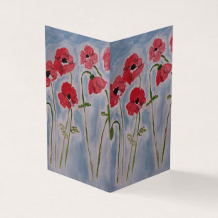 Wild Red Poppies Greeting Card