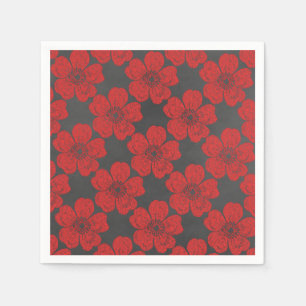 Wild Red Roses Chalkboard Napkin