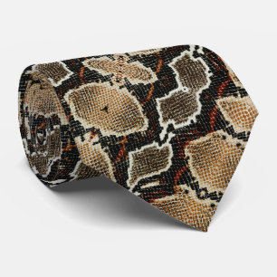 wild reptile pattern colourful python snake print tie