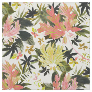 WILD RETREAT Tropical Hibiscus Floral Fabric