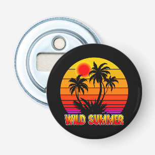 Wild Retro Summer Vibes with Palm Trees Design Bottle Opener