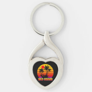 Wild Retro Summer Vibes with Palm Trees Design Keychain