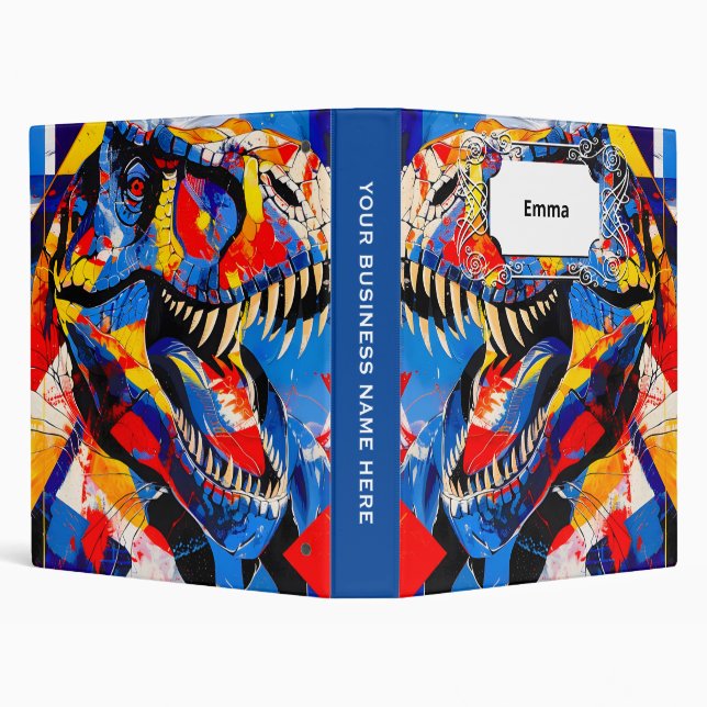Wild Retro T-rex Dinosaur Fusion Binder (Background)