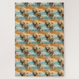 Wild Rhino Odyssey Impossibly Painful JigsawPuzzle Jigsaw Puzzle