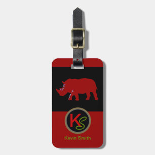 Wild Rhinoceros customizable Luggage Tag