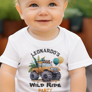 Wild Ride Jungle Monster Truck Birthday Party Toddler T-shirt