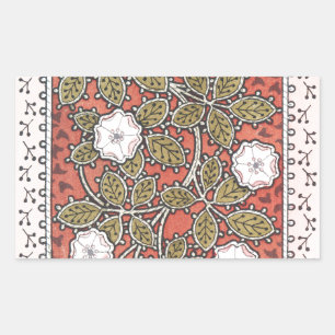 Wild Rose Art Illustration Flower Pattern Sticker