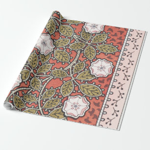 Wild Rose Art Illustration Flower Pattern Wrapping Paper