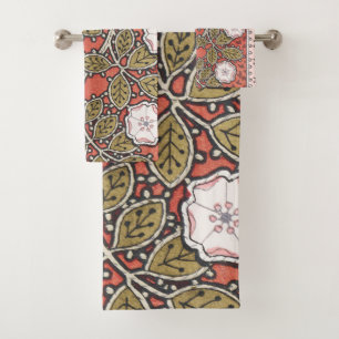 Wild Rose Art Illustration Flower Vintage Bath Towel Set