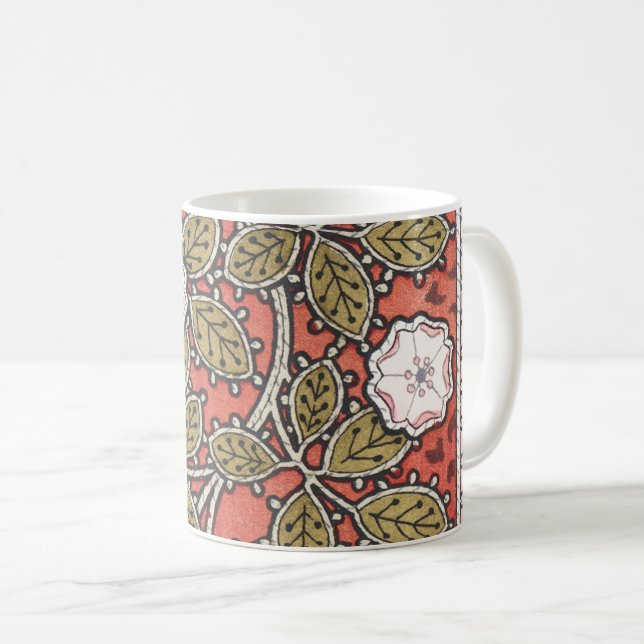 Wild Rose Art Illustration Flower Vintage Coffee Mug (Front Right)