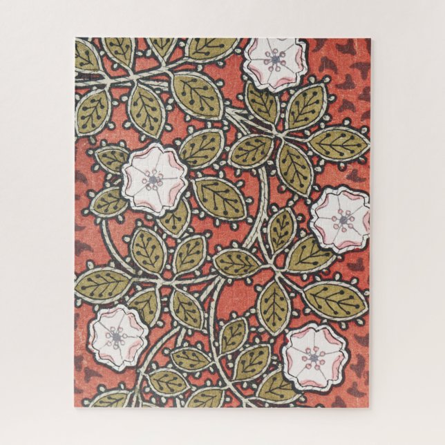 Wild Rose Art Illustration Flower Vintage Jigsaw Puzzle (Vertical)
