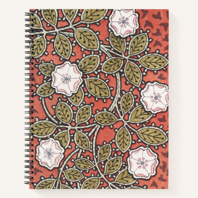 Wild Rose Art Illustration Flower Vintage Notebook (Front)