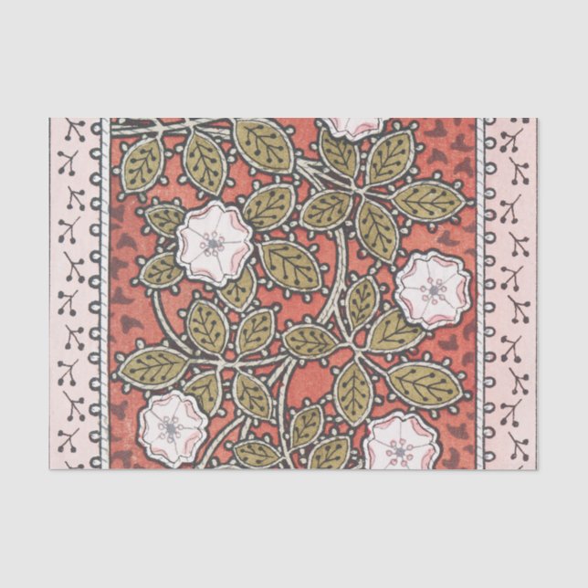 Wild Rose Art Illustration Flower Vintage Tissue Paper (Front)