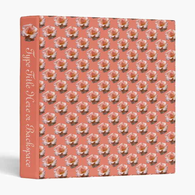 Wild Rose Binder Custom Peach Rose Photo Album (Front/Spine)