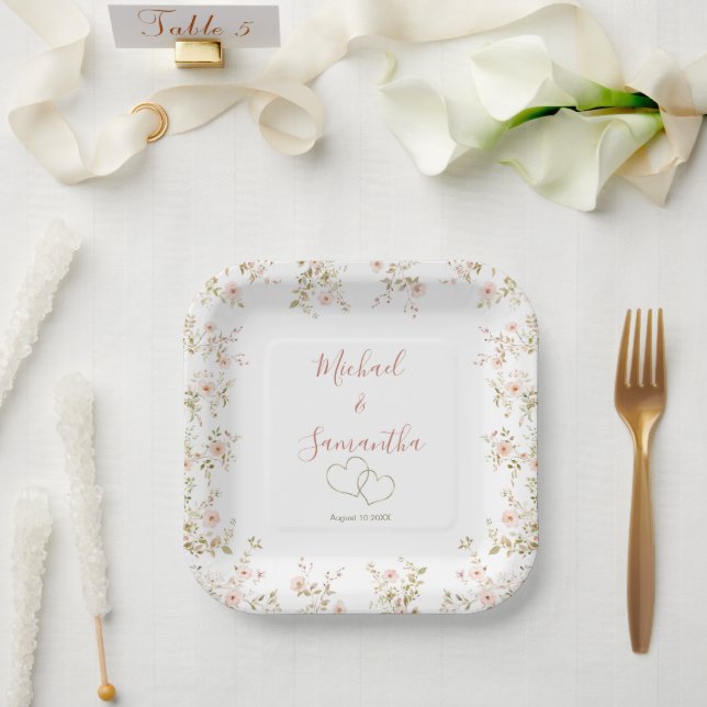 Wild Rose Country Wedding Paper Plate (Wedding)