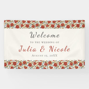 Wild Rose Floral Petals Garden Affair Wedding Banner