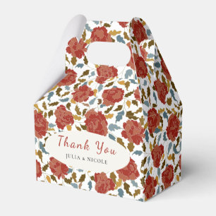 Wild Rose Floral Petals Garden Affair Wedding Favor Box