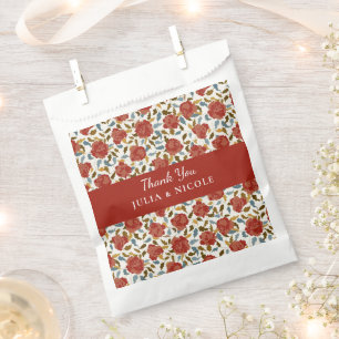 Wild Rose Floral Petals Garden Affair Wedding Favour Bag