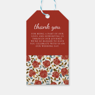 Wild Rose Floral Petals Garden Affair Wedding Gift Tags