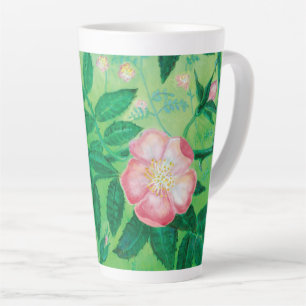 Wild rose flowers   latte mug