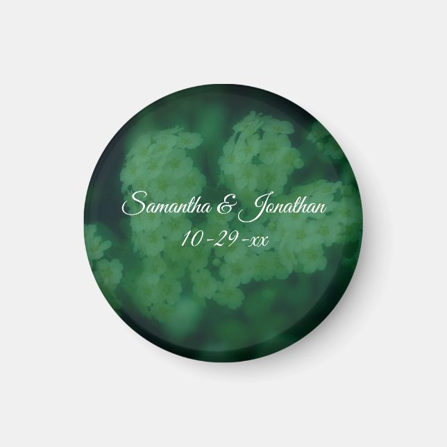 Wild Rose Flowers Personalized Wedding  Magnet (Front)