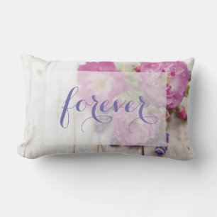 Wild Rose & Lavender Summer Flower Forever Lumbar Pillow