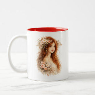 Wild Rose Maiden Watercolor Mug