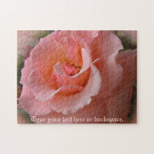 Wild Rose Puzzle Personalized Peach Rose Puzzles