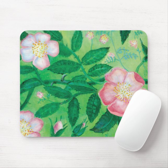 Wild Rose Rosa Canina flowering   Mouse Pad (With Mouse)