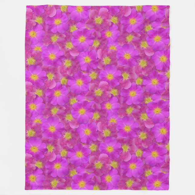 Wild Rose Seamless Pattern Fleece Blanket (Front)