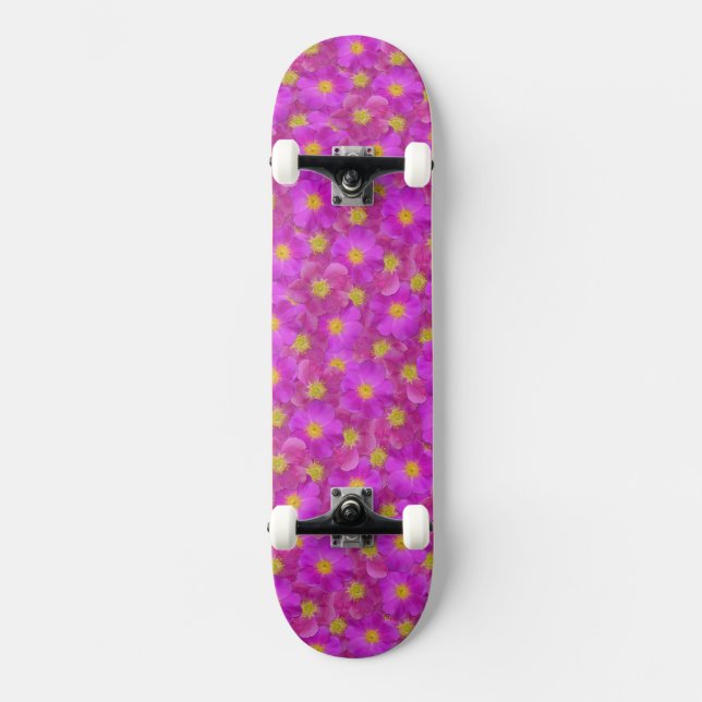 Wild Rose Seamless Pattern Skateboard (Front)