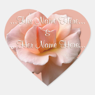 Wild Rose Stickers Personalized Peach Rose Sticker