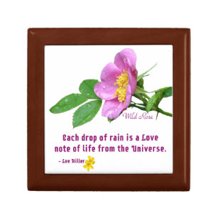 Wild Rose Wildflower Rain Quote Gift Box