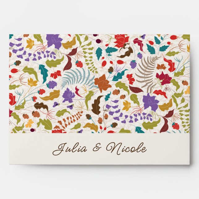 Wild Rose Woods Exotic Flower Garden Wedding Envelope (Front)