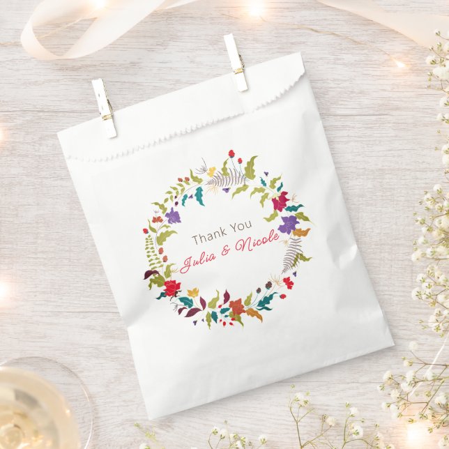 Wild Rose Woods Exotic Flower Garden Wedding Favour Bag (Clipped)