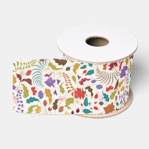 Wild Rose Woods Exotic Flower Garden Wedding Grosgrain Ribbon