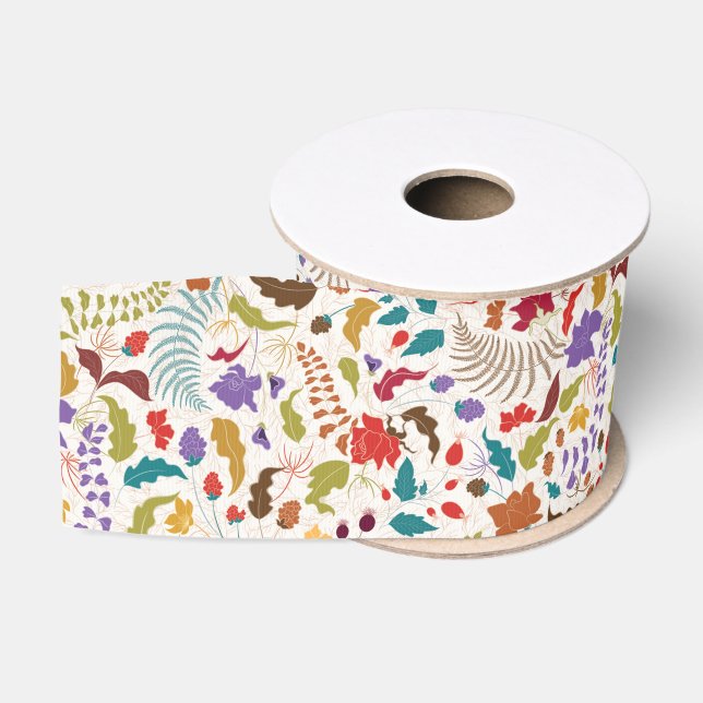Wild Rose Woods Exotic Flower Garden Wedding Grosgrain Ribbon (Spool)