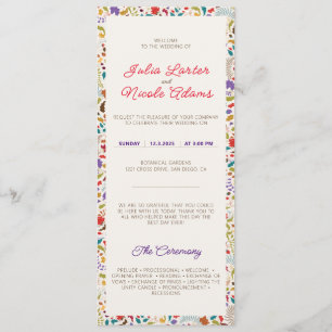 Wild Rose Woods Exotic Flower Garden Wedding Program